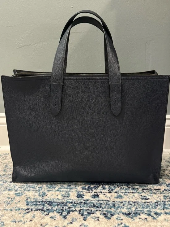 Coach Blue Leather Charlie Briefcase Bag - Picture 6 of 16